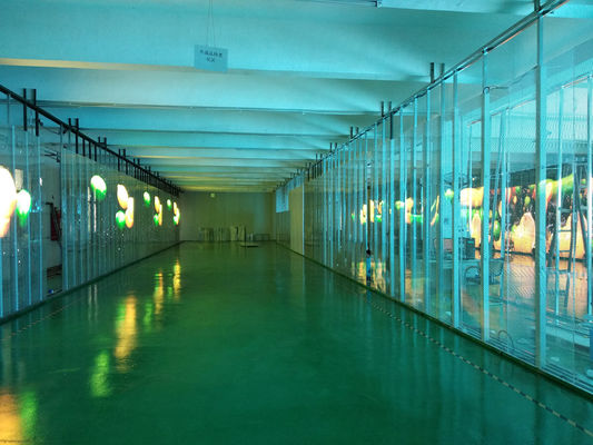 Commercial advertising P7.81 outdoor transparent led display Hanging Or Stacking Installation